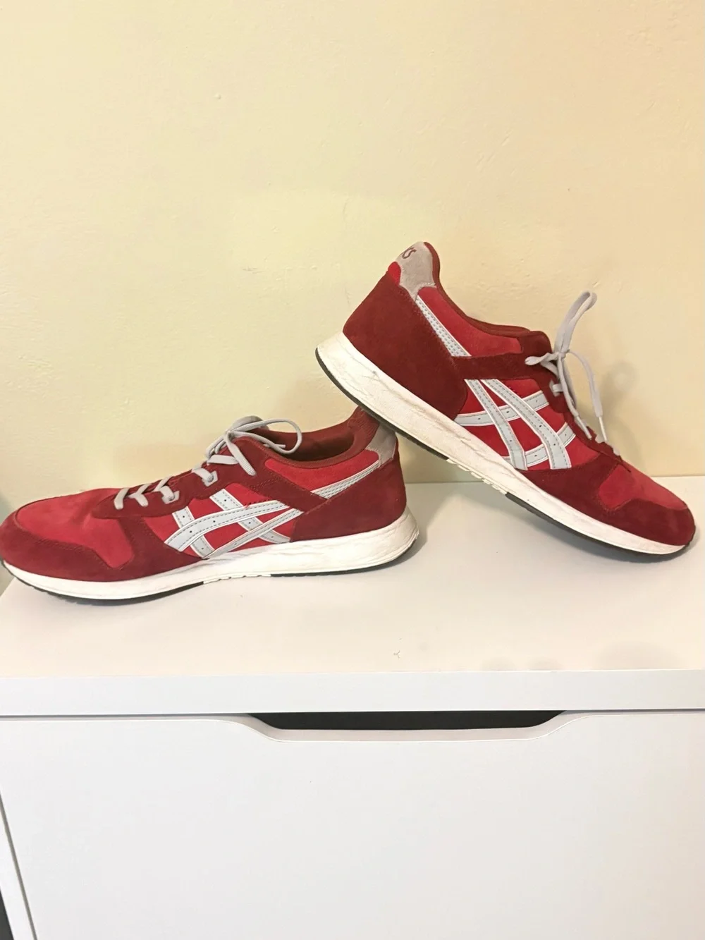 Vintage ASICS Red Suede & Mesh Sneakers